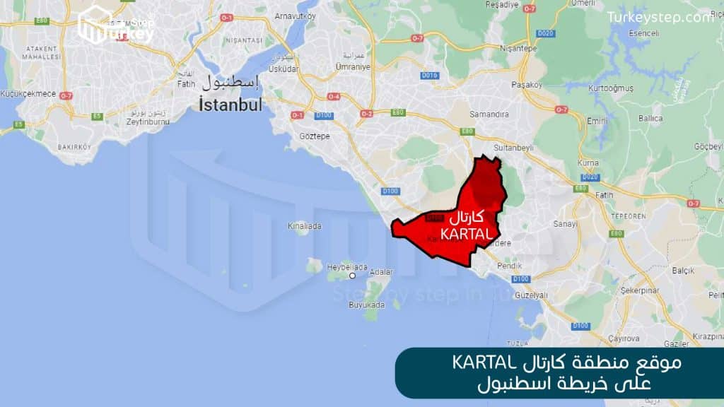 خريطة منطقة كارتال في اسطنبول الأسيوية