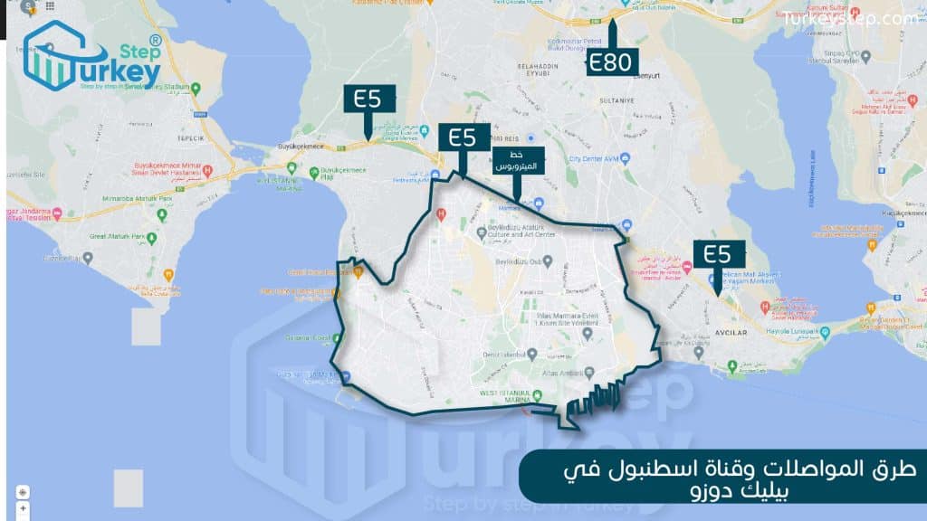 خريطة مواصلات بيليك دوزو في اسطنبول